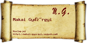 Makai Györgyi névjegykártya